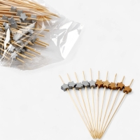 Шпажки для канапе &laquo;Звезды&raquo; бамбук, цветзолото, серебро, 100 шт.