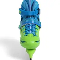 Коньки детские раздвижные BlackAqua, р. 30-33, для фитнеса, зелёные, синие