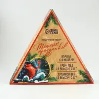 Подарочный набор новогодний &laquo;Советский&raquo; варенье с шишками, крем-мед 2 шт, чай в банке 3 шт   1087734