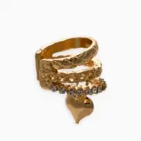 Кафф &laquo;Стиль&raquo; сердце, стеганое, белые в золоте