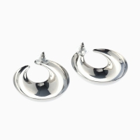 Серьги металл &laquo;Кольца&raquo; полумесяц, цвет серебро