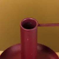 Подсвечник на 1 свечу текстурный с ручкой и блюдцем &laquo;Баклажан&raquo;, 10&times;10&times;9.5 +/- ,5 см