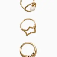 Набор колец 3 шт "Новый стиль" космос, размер МИКС, цвет белый в золоте