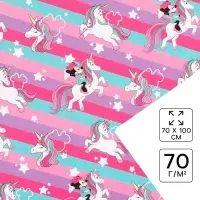 Упаковочная бумага &laquo;Мышка и Единорог&raquo;, 70 &times; 100 см,