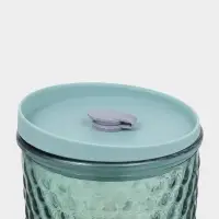 Стакан с трубочкой "Спектр" 500 мл, 8х8х16 см, силиконовая крышка, зеленый