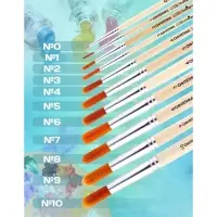 Кисть для рисования, Синтетика Круглая № 3 (диаметр обоймы 3 мм; длина волоса 16 мм), деревянная ручка, Calligrata