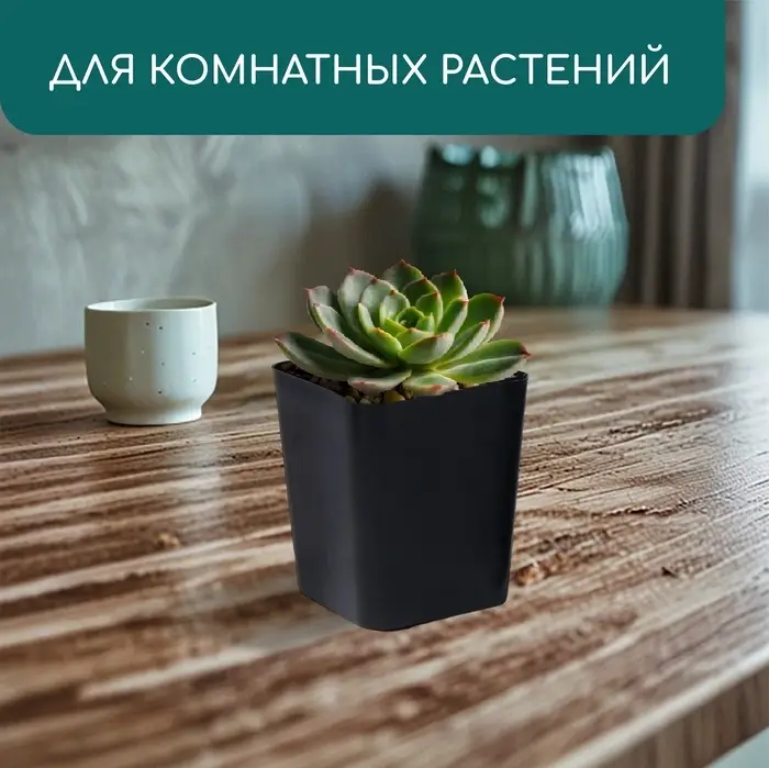 Горшок для рассады, 700 мл, d=9 см, h=11 см, пластик, чёрный, Greengo