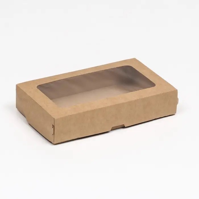 Контейнер навынос, с окном, крафт, МИКС, 20&times;12&times;4 см