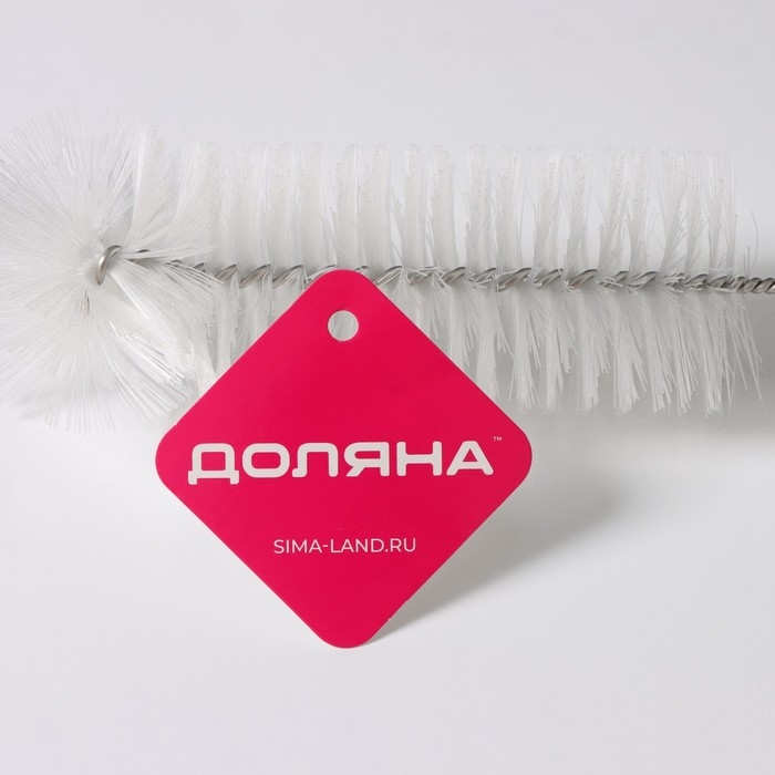 Ёрш для посуды Доляна Meli, 34&times;6 см, бамбуковая ручка, замшевая петелька