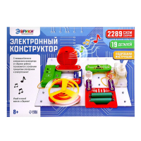 Конструктор электронный &laquo;Эврики&raquo;, 2289 схем, 19 элементов, работает от батареек