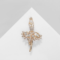 Брошь &laquo;Балерина&raquo; ан лер, цвет белый в золоте