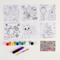 Ёлочные шары под раскраску на новый год &laquo;Загадай желание&raquo;, 6 шт, новогодний набор для творчества