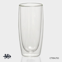 Стакан стеклянный с двойными стенками Magistro &laquo;Поль. Дуо&raquo;, 350 мл, 7,3&times;15 см