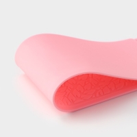 Коврик для айсинга Доляна &laquo;Листья&raquo;, силикон, 37,5&times;8&times;0,1 см, цвет розовый