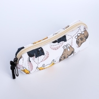 Рюкзак школьный из текстиля на молнии, 3 кармана, пенал, цвет белый/разноцветный