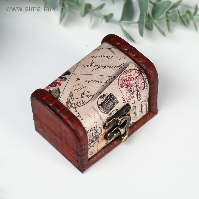 Шкатулка дерево сундучок "Цветущий город" 6х8х5,5 см
