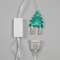 Гирлянда &laquo;Бахрома&raquo; 1.8 &times; 0.5 м с насадками &laquo;Ёлки и снежинки&raquo;, IP20, прозрачная нить, 48 LED, свечение мульти (RG/RB), мигание, 220 В