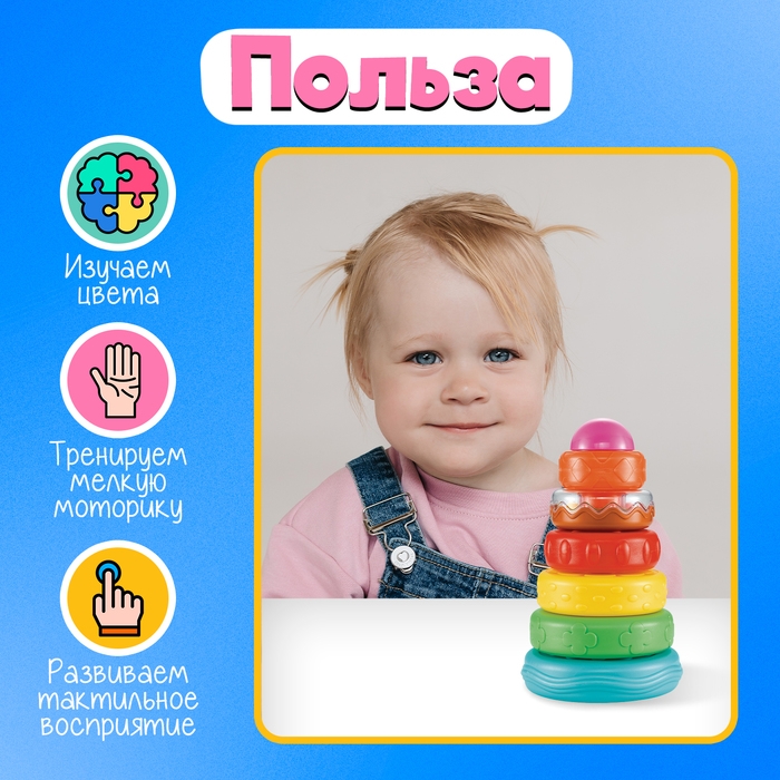 Развивающий набор &laquo;Тактильная пирамидка&raquo;