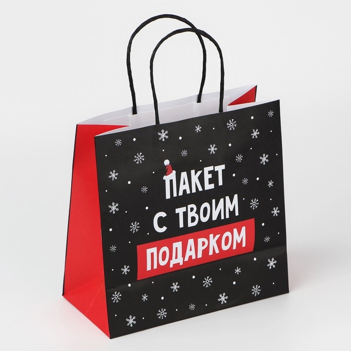 Пакет подарочный новогодний &laquo;Твой подарок&raquo;, 22 х 22 х 11 см, Новый год