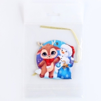 Ёлочная игрушка - подвеска деревянная &laquo;Новый год! Оленёнок&raquo;