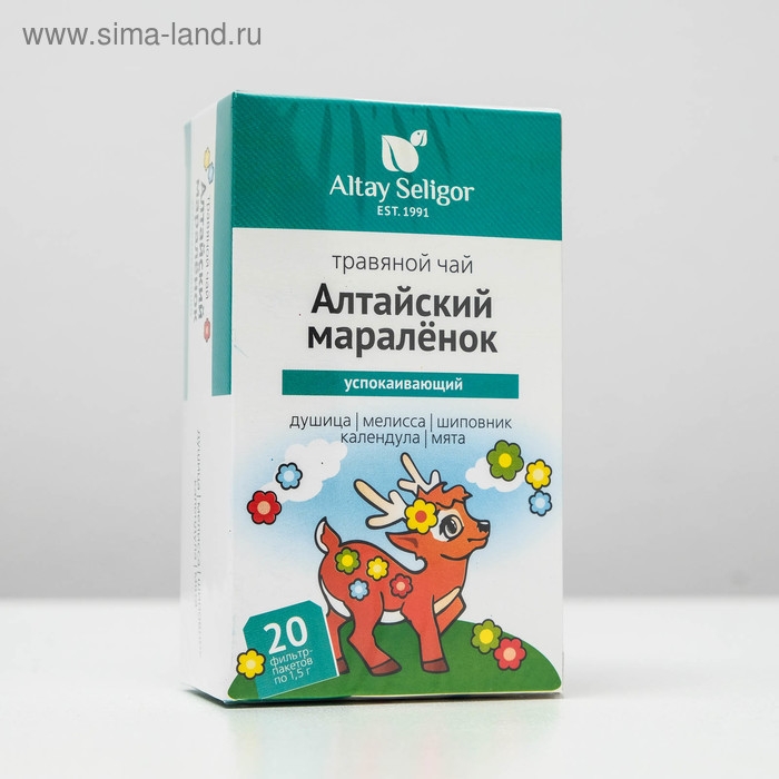 Травяной чай для детей Altay Seligor &laquo;Алтайский мараленок&raquo; успокаивающий, 20 фильтр-пакетов