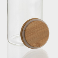 Банка стеклянная для хранения сыпучих продуктов Bella Tenero &laquo;Эко&raquo;, 1 л, 9,5&times;18 см, с бамбуковой крышкой