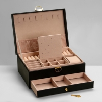 Подставка для украшений &laquo;Шкатулка&raquo; 2 яруса, 17&times;23&times;10 см, цвет чёрный