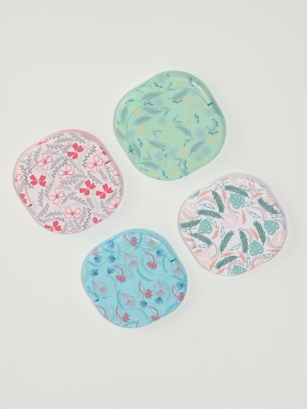 Зеркало карманное &laquo;Узор&raquo;, с подставкой, 8 &times; 8 см, цвет МИКС