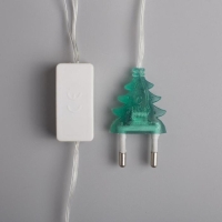 Гирлянда &laquo;Нить&raquo; 5 м с насадками &laquo;Ёжики цветные&raquo;, IP20, прозрачная нить, 20 LED, свечение мульти (RG/RB), мигание, 220 В