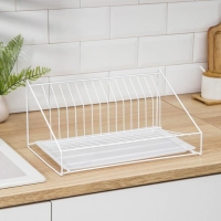 Сушилка для посуды с поддоном, 38&times;17,5&times;23,5 см, цвет белый