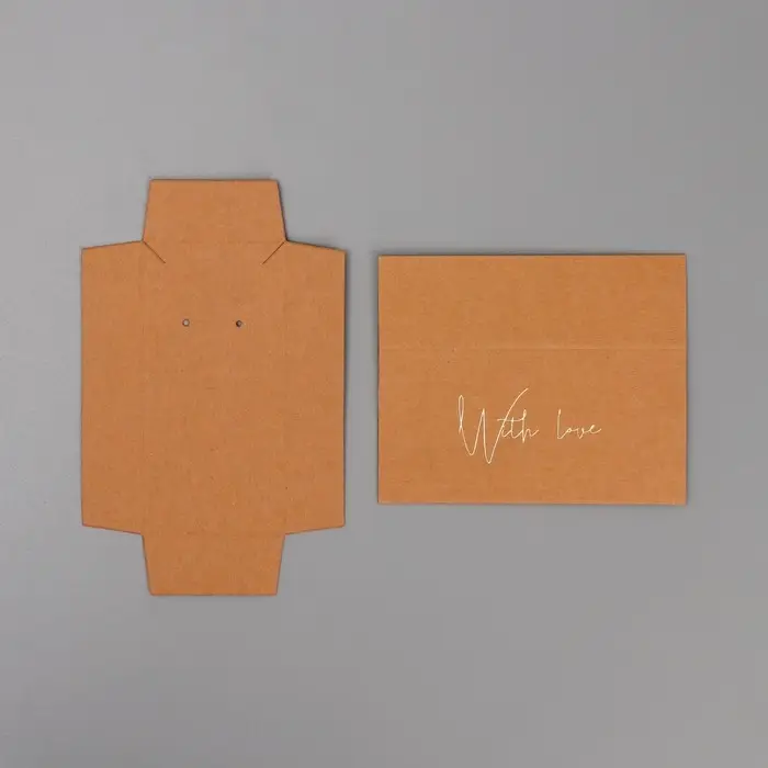 Коробка подарочная под бижутерию крафтовая, упаковка, &laquo;With love&raquo;, 10 х 5 х 3 см