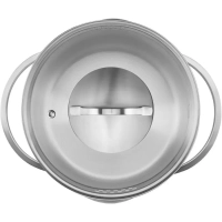 Кастрюля 6 л со стеклянной крышкой 24 см Solid-24С, индукция