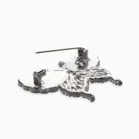 Брошь "Бабочка", цвет бело-голубая в серебре