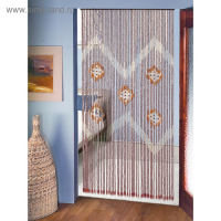 Занавеска декоративная деревянная, 90&times;195 см, 52 нити