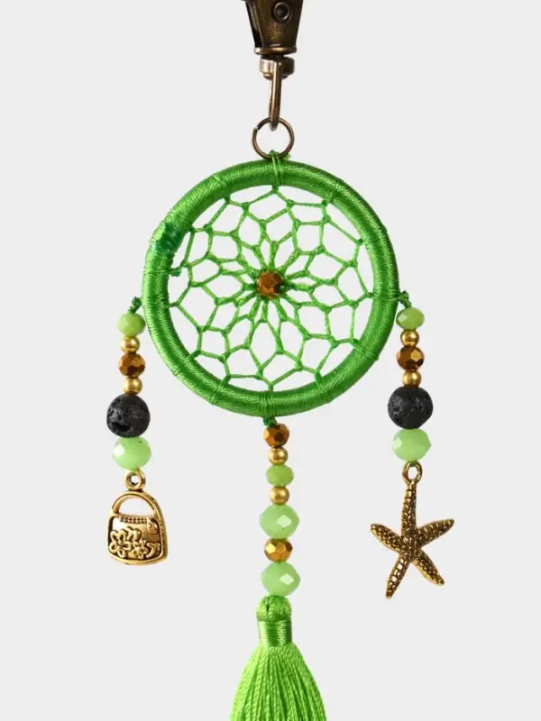 Брелок ловец снов, 17 см, зелёный