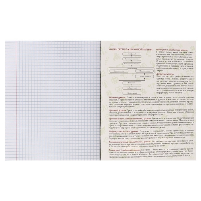 Тетрадь предметная Calligrata TOP "BlackTone", 48 листов в клетку Биология, со справочным материалом, обложка мелованный картон, Soft-touch + выборочный лак, блок офсет