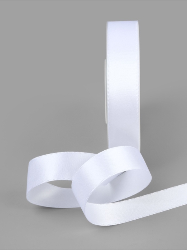 Лента атласная двухсторонняя №0029 20мм*25&plusmn;1м белый TR