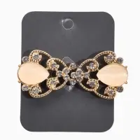 Зажим для кардигана "Ажур", винтаж, цвет белый в золоте