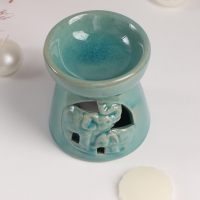 Набор: аромалампа для эфирных масел, мелтсы из воска ароматические &laquo;Слон со слонёнком&raquo;, бирюза, 10&times;10&times;9 см