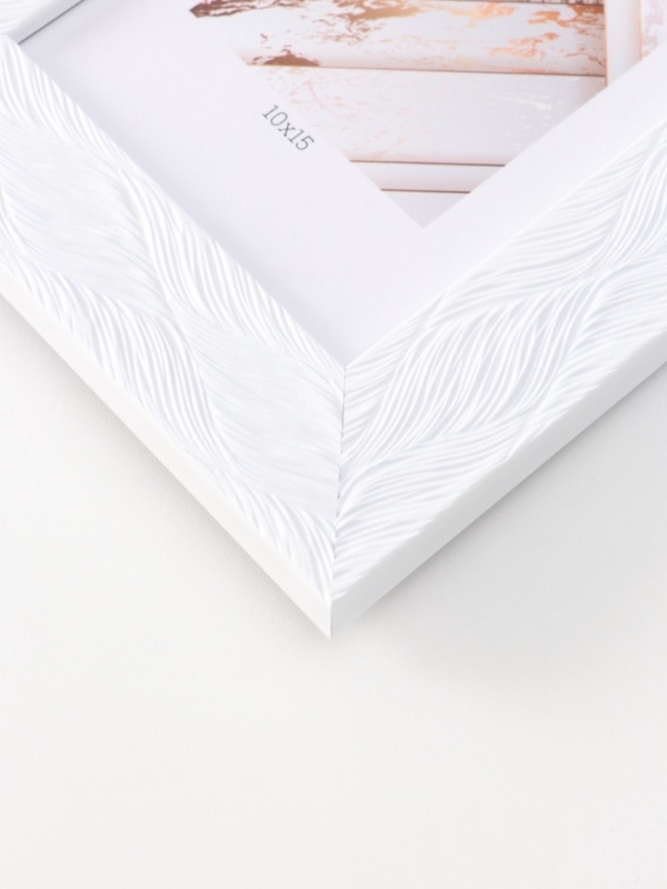 Фоторамка пластик "МИРАМ" 10х15 см, белый, волнистый