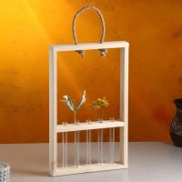 Кашпо деревянное 26&times;5&times;40 см с 5 колбами 15 см "Рамка Экстра Слим", ручка Дарим Красиво