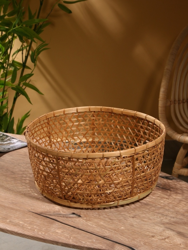 Корзина плетёная "Клоус" бамбук 36х36х14 см, светлая