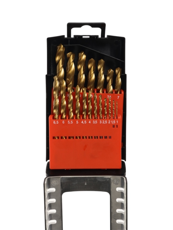 Набор свер по металлу ТУНДРА, HSS-Tin, цилиндрический хвостовик, 1 - 10 мм, 19 шт.