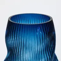 Ваза стекло настольная "Ванесса" волны, 24х12 см, синий