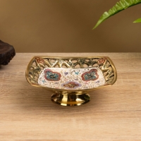 Блюдо сервировочное на ножке "Клевер" латунь 10х10х4 см