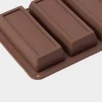 Форма для выпечки Доляна &laquo;Бисквиты&raquo;, силикон, 5 ячеек, 22,3&times;10,5&times;2 см, цвет коричневый