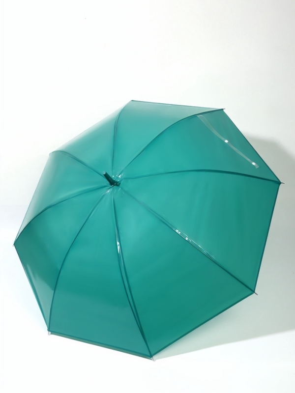 Зонт-трость п/авт R45/53 8сп ПВХ ГЛЯНЕЦ ручка-крюк МИКС