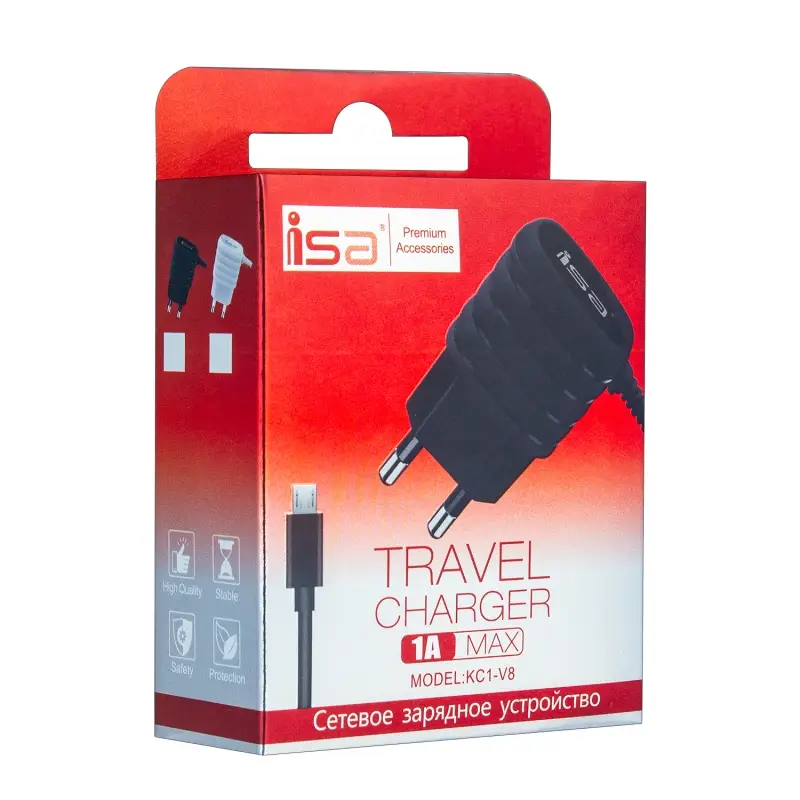 СЗУ KS1-V8 MicroUSB 1A ISA черное