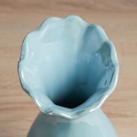 Керамическая ваза для цветов, сухоцветов &laquo;Филикс&raquo;, настольная, d отв.- 6 см, 22.5&times;9 см, голубой