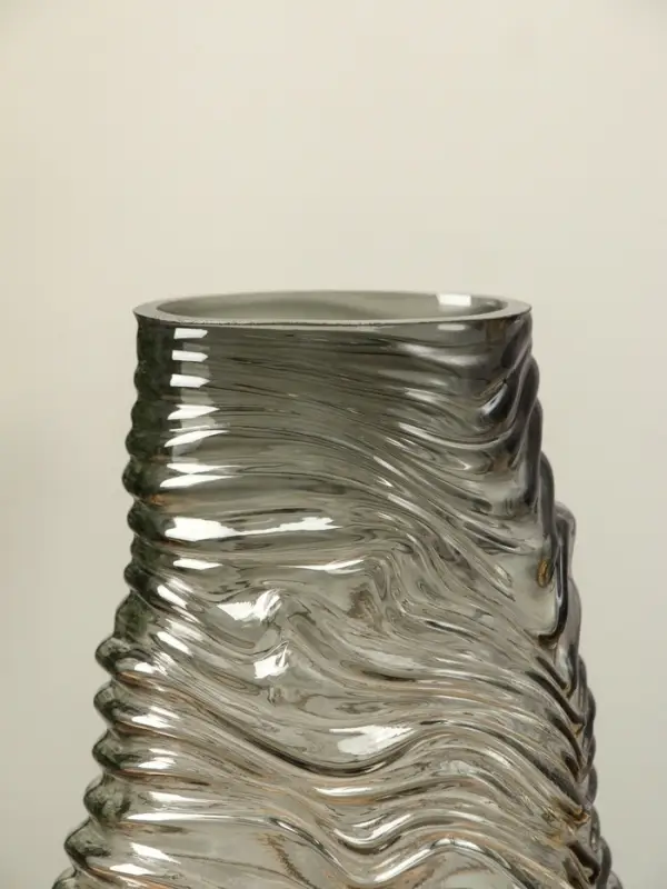 Ваза стекло настольная "Ванесса" полосы, 30х12 см, серый